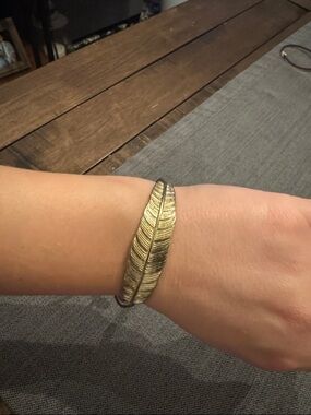 Fossil Gold Feather Bracelet